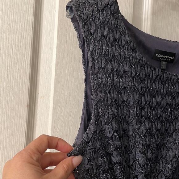 Connected Apparel blue-gray  lace detail midi wedding guest dress size 16 - Picture 4 of 7